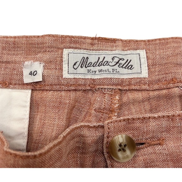 Madda Fella Shorts Key West Truman Linen Customs House‎ Brick Size 40 Resortwear - Picture 9 of 13